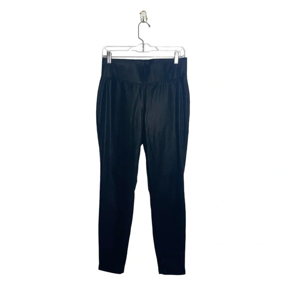 One 5 One Solid Black Faux Leather 4-way Stretch Leggings Small Women’s - Picture 2 of 13